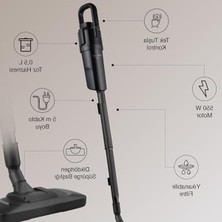 Die Grup Range Vector Kablolu Dik Süpürge Turbo Başlık 0,5 L Toz Hacmi