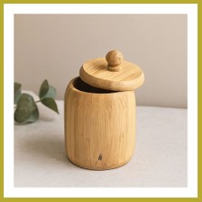 Bezos Kapaklı Ahşap Bambu Şekerlik 7.5 x 8.5 cm Bcks