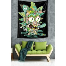 Rick And Morty Desen Leke Tutmaz Kadife Dokulu Kumaş Duvar Örtüsü Duvar Halısı Tapestry, 70 x 100