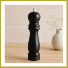 Bezos Siyah Ahşap Tuz ve Baharat Öğütücü - Büyük (Ø4.5 cm x 19.5 Cm) Bcks