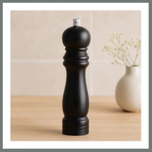 Bezos Siyah Ahşap Tuz ve Baharat Öğütücü - Büyük (Ø4.5 cm x 19.5 Cm) Mmbz