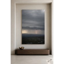 Uzak Yıldırım — Meteorolojik Soyutlama — 30×40 cm Kanvas Tablo