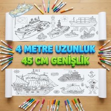 Çocuklar Için Eğitici 4 Metre Dev Aktivite Rulosu Gemiler Genişliğinde, 45 cm