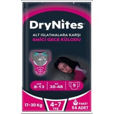 Drynites Emici Gece Külodu Kız, 8-13 Yaş, 30-48 Kg, 54 Adet
