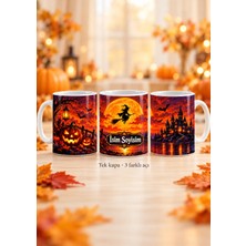 Black One Class Blackoneclass Halloween (Cadılar Bayramı) Temalı Özel Tasarımlı Porselen Kupa Bardak S5