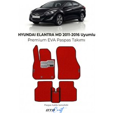 Otocraft Hyundai Elantra Md 2011-2016 Uyumlu Kırmızı 3D Havuzlu Eva Oto Paspas Takımı 5 Parça Araca Özel
