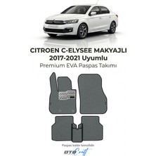 Otocraft Citroen C-Elysee Makyajlı 2017-2021 Uyumlu Füme 3D Havuzlu Eva Oto Paspas Takımı 5 Parça Araca Özel