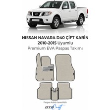Otocraft Nissan Navara D40 Çift Kabin 2010-2015 Uyumlu Beyaz 3D Havuzlu Eva Oto Paspas Takımı 5 Parça Araca Özel
