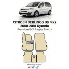 Otocraft Citroen Berlingo B9 Mk2 2008-2018 Kombi Uyumlu Krem 3D Havuzlu Eva Oto Paspas Takımı 5 Parça Araca Özel