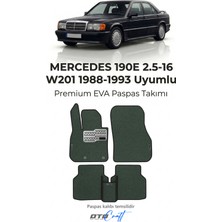 Otocraft Mercedes 190E 2.5-16 W201 1988-1993 Uyumlu Haki 3D Havuzlu Eva Oto Paspas Takımı 5 Parça Araca Özel