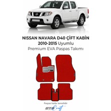 Otocraft Nissan Navara D40 Çift Kabin 2010-2015 Uyumlu Kırmızı 3D Havuzlu Eva Oto Paspas Takımı 5 Parça Araca Özel
