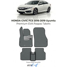 Otocraft Honda Civic Fc5 2016-2019 Uyumlu Füme 3D Havuzlu Eva Oto Paspas Takımı 5 Parça Araca Özel