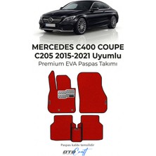 Otocraft Mercedes C400 Coupe C205 2015-2021 Uyumlu Kırmızı 3D Havuzlu Eva Oto Paspas Takımı 5 Parça Araca Özel