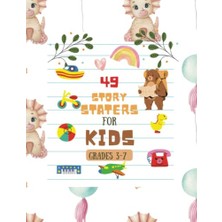Erkek Çocuklar Için Hikâye Başlangıçları Yaratıcı Yazma Etkinlik Kitabı, 8.5 x 11 In, 49 Hikâye Sayfası, Dinozor ve Balon Deseni