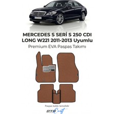 Otocraft Mercedes S Seri S 250 Cdı Long W221 2011-2013 Uyumlu Taba Turuncu 3D Havuzlu Eva Oto Paspas Takımı 5 Parça Araca Özel