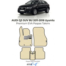 Otocraft Audi Q3 Suv 8u 2011-2018 Uyumlu Krem 3D Havuzlu Eva Oto Paspas Takımı 5 Parça Araca Özel