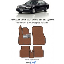 Otocraft Mercedes S Seri 600 Se W140 1991-1993 Uyumlu Taba Turuncu 3D Havuzlu Eva Oto Paspas Takımı 5 Parça Araca Özel