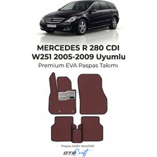 Otocraft Mercedes R 280 Cdı W251 2005-2009 Uyumlu Bordo 3D Havuzlu Eva Oto Paspas Takımı 5 Parça Araca Özel