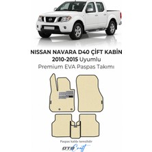 Otocraft Nissan Navara D40 Çift Kabin 2010-2015 Uyumlu Krem 3D Havuzlu Eva Oto Paspas Takımı 5 Parça Araca Özel