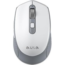 AM204 Çift Modlu Bluetooth ve Kablosuz 1600DPI Şarj Edilebilir Optik Mouse Beyaz