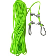 Seçilir 30 mt 4 mm Neon Yeşil Karabinalı Polyester Içi Dolgulu Dağcılık Kamp Gemici Hamak Iskota Ipi