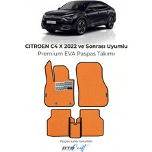 Otocraft Citroen C4 x 2022 ve Sonrası Uyumlu Turuncu 3D Havuzlu Eva Oto Paspas Takımı 5 Parça Araca Özel