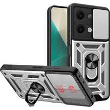 TeknoKapsül Xiaomi Poco X6 Kılıf Pars Lens Yüzüklü Silikon - Gümüş