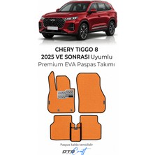Otocraft Chery Tiggo 8 2025 ve Sonrası Uyumlu Turuncu 3D Havuzlu Eva Oto Paspas Takımı 5 Parça Araca Özel