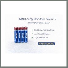 Bezos Max Energy Aaa Ince Kalem Pil 1.5V R03 Heavy Duty Ultra Power 4 Lü 1 Paket Mmbz