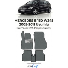 Otocraft Mercedes B 160 W245 2005-2011 Uyumlu Füme 3D Havuzlu Eva Oto Paspas Takımı 5 Parça Araca Özel