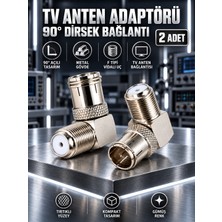 2 Adet Hızlı F Konnektör / L Fiş 90 Derece Anten Başlığı / Quick Fiş Için F Connektör Rg6 Rg5 Kullanımları Için Uyum Sağlar