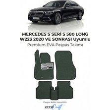 Otocraft Mercedes S Seri S 580 Long W223 2020 ve Sonrası Uyumlu Haki 3D Havuzlu Eva Oto Paspas Takımı 5 Parça Araca Özel