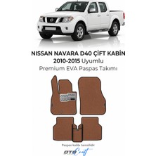 Otocraft Nissan Navara D40 Çift Kabin 2010-2015 Uyumlu Taba Turuncu 3D Havuzlu Eva Oto Paspas Takımı 5 Parça Araca Özel