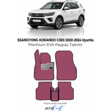 Otocraft Ssangyong Korando C300 2020-2024 Uyumlu Pembe 3D Havuzlu Eva Oto Paspas Takımı 5 Parça Araca Özel