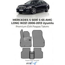 Otocraft Mercedes S Seri S 65 Amg Long W221 2006-2013 Uyumlu Gri 3D Havuzlu Eva Oto Paspas Takımı 5 Parça Araca Özel