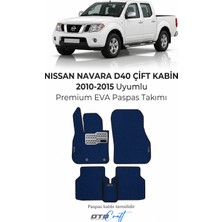 Otocraft Nissan Navara D40 Çift Kabin 2010-2015 Uyumlu Lacivert 3D Havuzlu Eva Oto Paspas Takımı 5 Parça Araca Özel