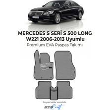 Otocraft Mercedes S Seri S 500 Long W221 2006-2013 Uyumlu Gri 3D Havuzlu Eva Oto Paspas Takımı 5 Parça Araca Özel