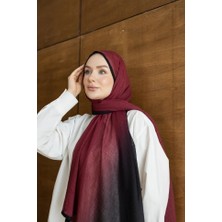 Arwella Müslin Degrade Modal Şal Bordo Siyah