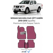Otocraft Nissan Navara D40 Çift Kabin 2010-2015 Uyumlu Pembe 3D Havuzlu Eva Oto Paspas Takımı 5 Parça Araca Özel