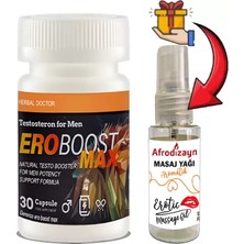 TeknoKapsül Ero Boost Max:1 Adet Erkeklere Özel 30LU Destekleme + 30 ml Afrodizayn Masaj Yağı