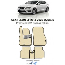 Otocraft Seat Leon 5f 2013-2020 Uyumlu Krem 3D Havuzlu Eva Oto Paspas Takımı 5 Parça Araca Özel