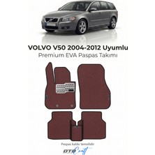 Otocraft Volvo V50 2004-2012 Uyumlu Bordo 3D Havuzlu Eva Oto Paspas Takımı 5 Parça Araca Özel