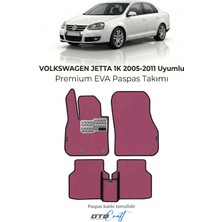 Otocraft Volkswagen Jetta 1k 2005-2011 Uyumlu Pembe 3D Havuzlu Eva Oto Paspas Takımı 5 Parça Araca Özel
