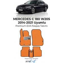 Otocraft Mercedes C 180 W205 2014-2021 Uyumlu Turuncu 3D Havuzlu Eva Oto Paspas Takımı 5 Parça Araca Özel