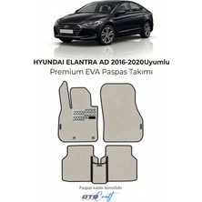 Otocraft Hyundai Elantra Ad 2016-2020 Uyumlu Beyaz 3D Havuzlu Eva Oto Paspas Takımı 5 Parça Araca Özel