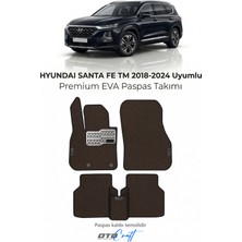 Otocraft Hyundai Santa Fe Tm 2018-2024 Uyumlu Kahverengi 3D Havuzlu Eva Oto Paspas Takımı 5 Parça Araca Özel