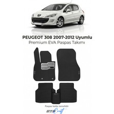Otocraft Peugeot 308 2007-2012 Uyumlu Siyah 3D Havuzlu Eva Oto Paspas Takımı 5 Parça Araca Özel