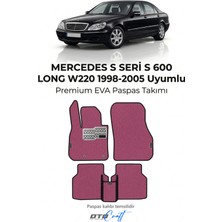 Otocraft Mercedes S Seri S 600 Long W220 1998-2005 Uyumlu Pembe 3D Havuzlu Eva Oto Paspas Takımı 5 Parça Araca Özel