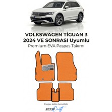 Otocraft Volkswagen Tiguan 3 2024 ve Sonrası Uyumlu Turuncu 3D Havuzlu Eva Oto Paspas Takımı 5 Parça Araca Özel