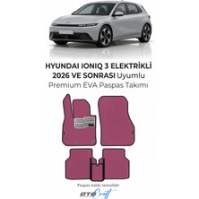 Otocraft Hyundai Ioniq 3 Elektrikli 2026 ve Sonrası Uyumlu Pembe 3D Havuzlu Eva Oto Paspas Takımı 5 Parça Araca Özel
